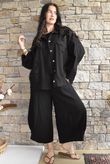 Hippie Shake Linen Blend Shirt Jacket Black